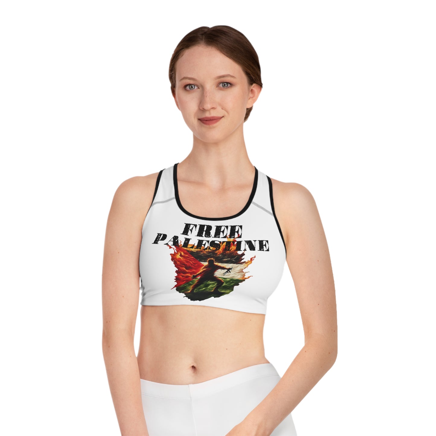 Unknown Casualty Free Palestine Sports Bra