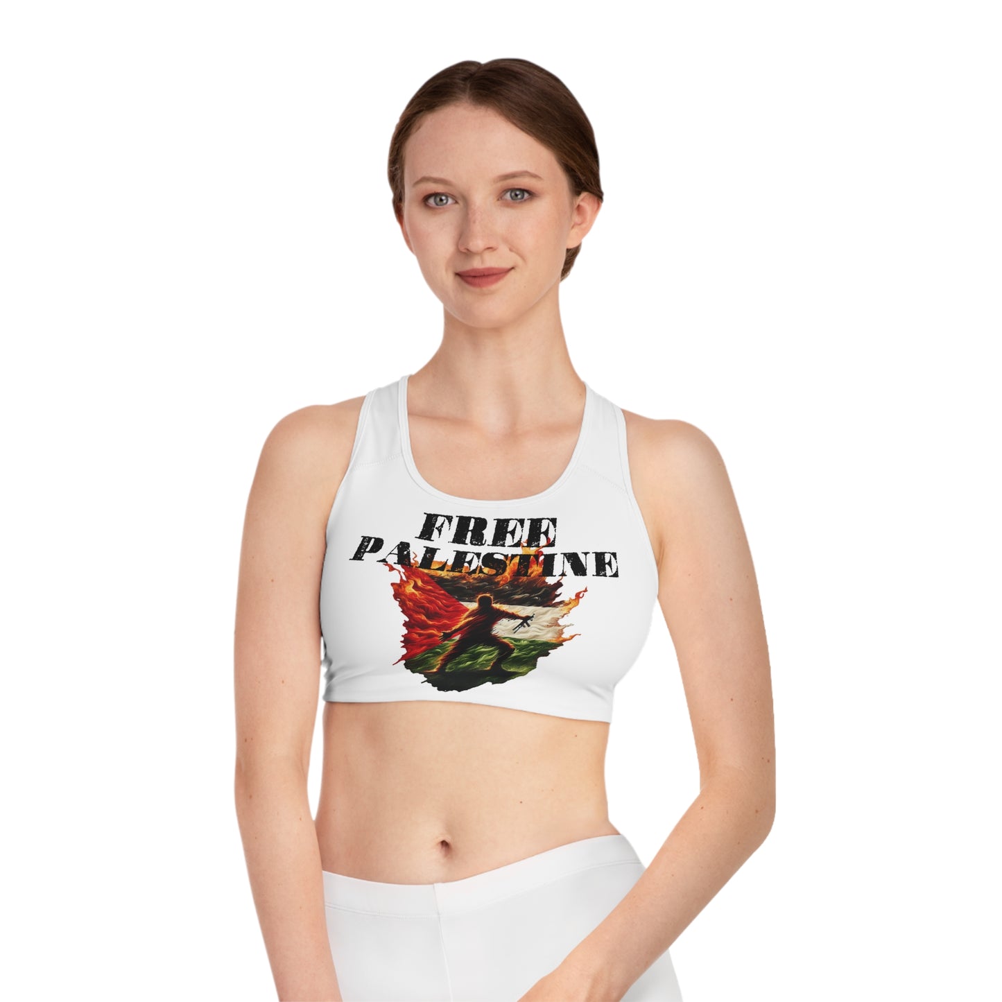 Unknown Casualty Free Palestine Sports Bra