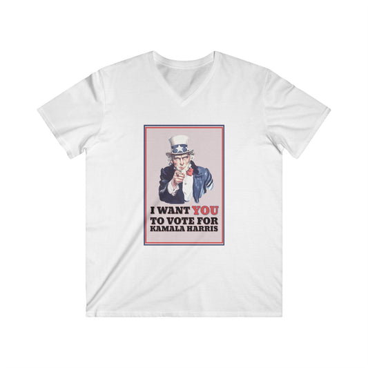 Vote 4 Kamala - Men's Fitted V-Neck Short Sleeve Tee